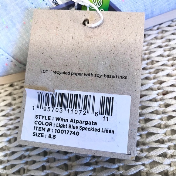 NWT Toms Alpargata Flats in Light Blue Speckled Linen - Picture 9 of 16